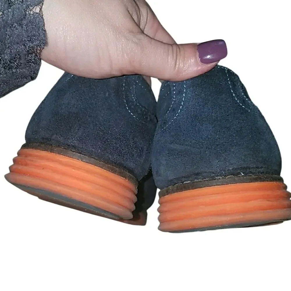 Ask The Missus navy and orange mens suede Oxfords  size 10‎